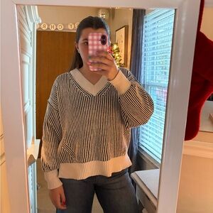 Aerie v-neck striped sweater